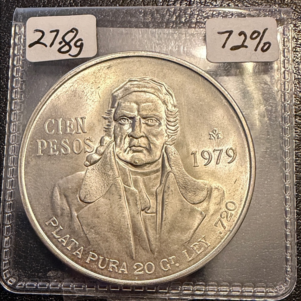 1979 Silver Coin 100 Pesos 72% silver